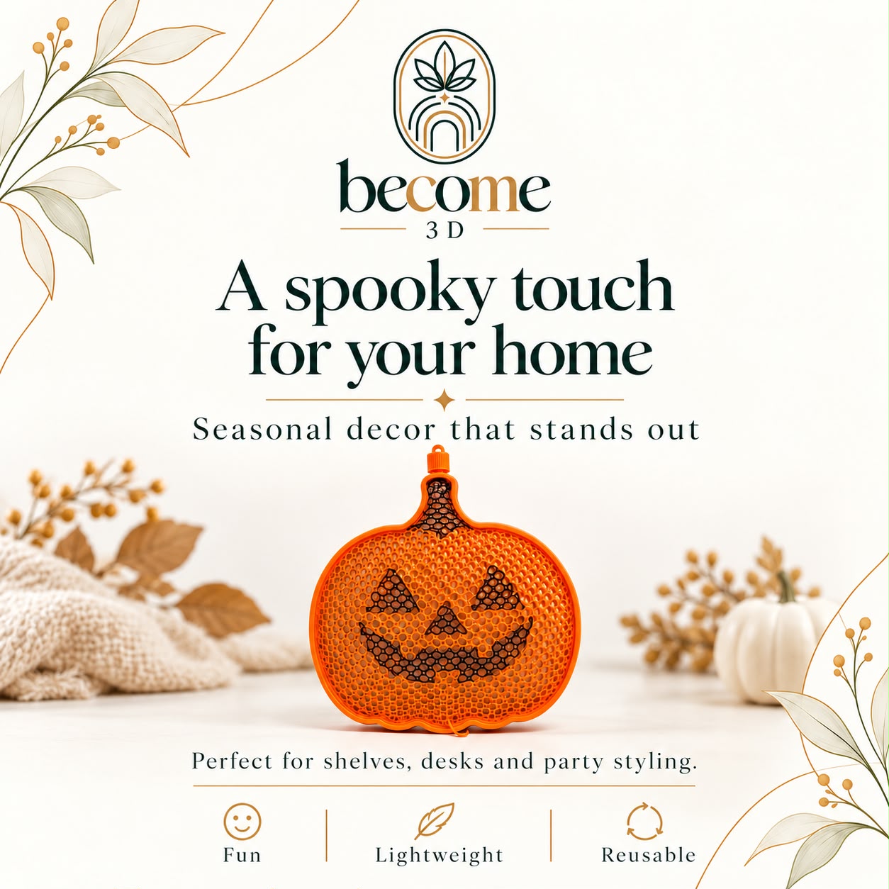 Orange mesh pumpkin basket